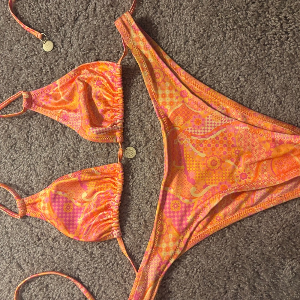 Kulani Kinis Orange and Pink Bikini Set
